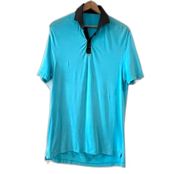 Lululemon Men's Precision Polo Shirt Golf Tennis Beach Blanket Blue XL - Picture 4 of 5